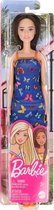 Barbie pop lang bruin haar met blauwe jurk speelgoed - Speelpoppen - Barbiepoppen - Kinderspeelgoed Mattel Barbies voor meisjes