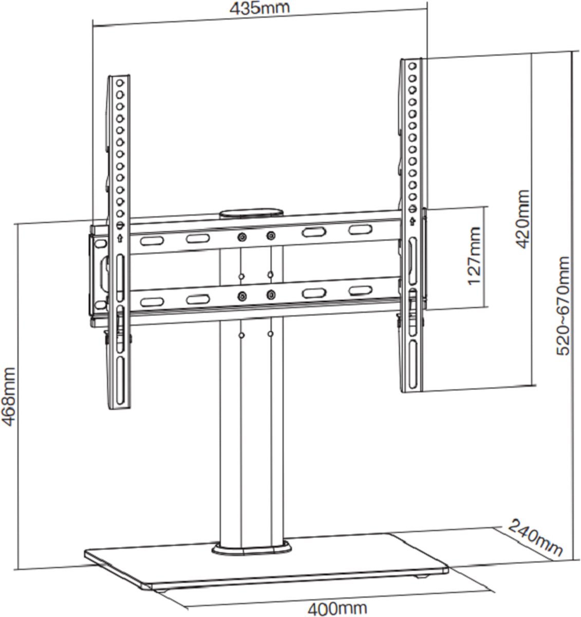 Support Socle pour TV - XTR-TS1015 pied tv