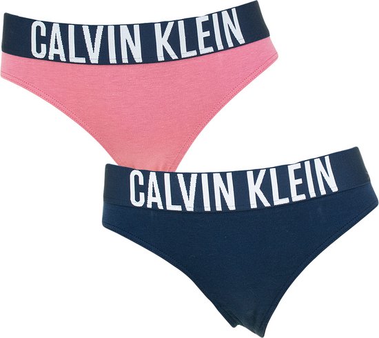 Calvin Klein meisjes block intense power 2P slips blauw & roze - 152/164 |  bol.com