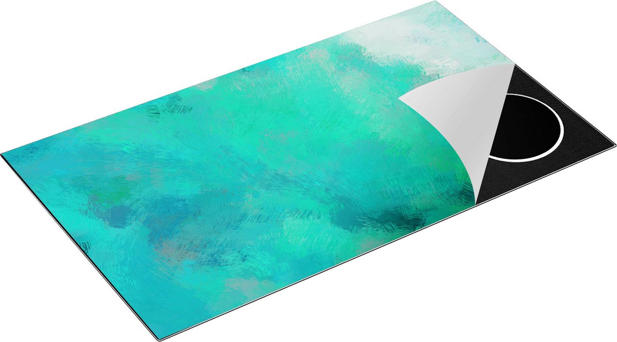 Chefcare Inductie Beschermer Abstracte Kunsten - Licht Groen Structuur - 91,2x52 cm - Afdekplaat Inductie - Kookplaat Beschermer - Inductie Mat