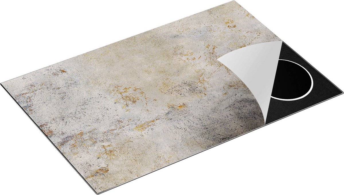 Chefcare Inductie Beschermer Abstracte Kunst - Grijze Cement - 80x50 cm - Afdekplaat Inductie - Kookplaat Beschermer - Inductie Mat