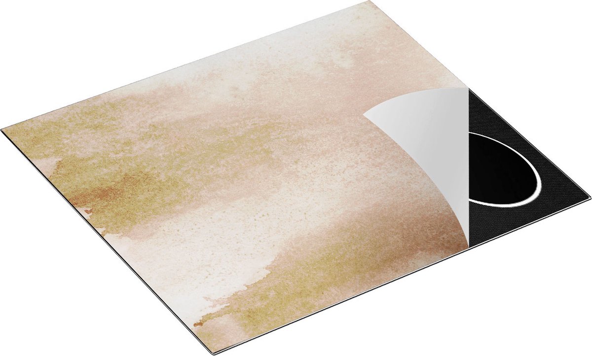 Chefcare Inductie Beschermer Abstracte Kunst - Beige - 60x50 cm - Afdekplaat Inductie - Kookplaat Beschermer - Inductie Mat