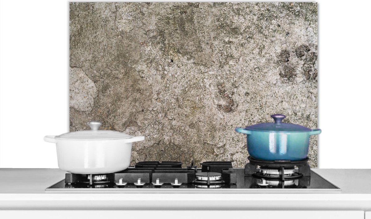 KitchenYeah Spatscherm keuken 90x60 cm Kookplaat achterwand Roest Stenen Leisteen Beton print Muurbeschermer Spatwand fornuis Hoogwaardig aluminium