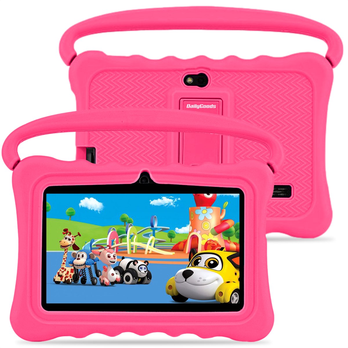 Dailygoods® Kindertablet - 7 Inch - Tablet - 2023 model - Langdurig gebruik - 32GB - Vanaf 3 jaar - 2 jaar garantie - Roze - Dailygoods