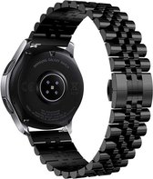 Stalen Jubilee smartwatch bandje - geschikt voor Huawei Watch GT 2 Pro / GT 2 46mm / GT 3 46mm / GT 3 Pro 46mm / GT Runner / Watch 3 / Watch 3 Pro - zwart