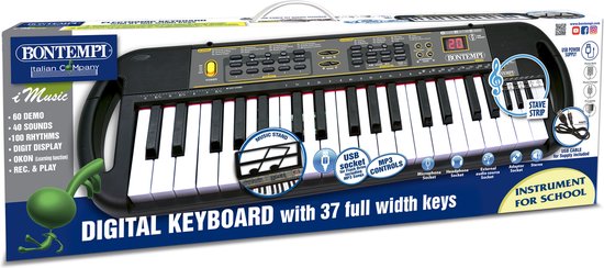 Bontempi Digital Keyboard 54cm - 100 Sounds & Rhythmen Mit USB MP3 Anschluss