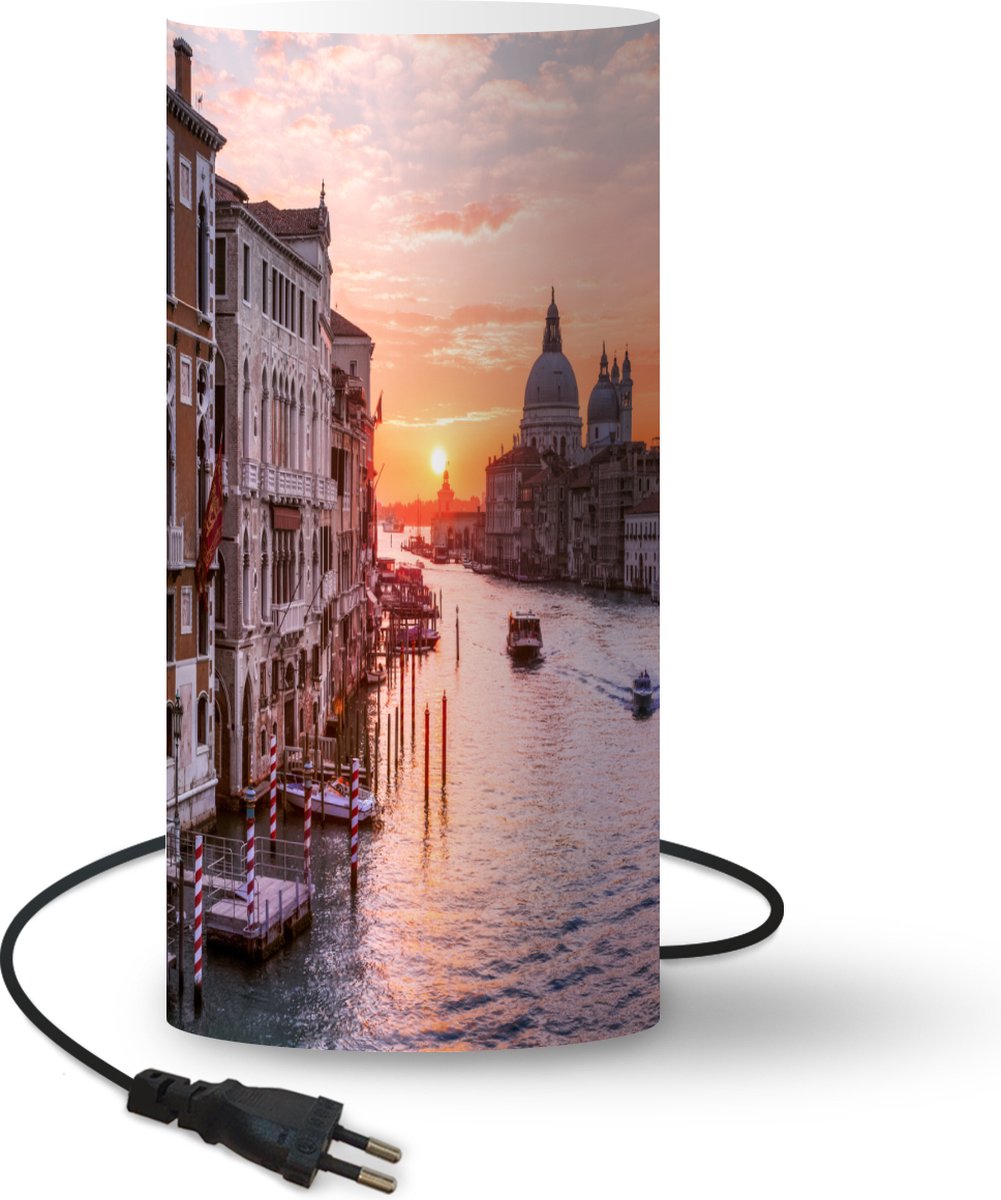 Lamp - Nachtlampje - Tafellamp slaapkamer - Boot - Water - Zon - Venetië - 54 cm hoog - Ø24.8 cm - Inclusief LED lamp