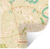 Muurstickers - Sticker Folie - Stadskaart - Moers - Plattegrond - Vintage - Kaart - 100x100 cm - Plakfolie - Muurstickers Kinderkamer - Zelfklevend Behang XXL - Zelfklevend behangpapier - Stickerfolie