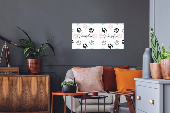 Stickers muraux - Film autocollant - Citations - Chiens - Dictons - Stay Pawsitive - 80x40 cm - Film adhésif - Stickers muraux Chambre d'enfant - Papier peint autocollant - Papier peint autocollant - Film autocollant