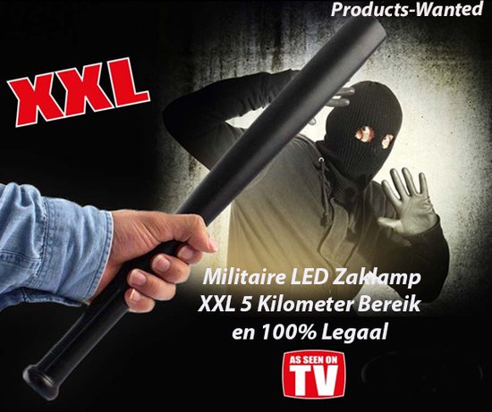 2-Stuks Stalen Tactical Militaire LED Zaklamp XXL 100% Legaal