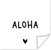 Poster Engelse quote "Aloha" met een hartje tegen een witte achtergrond - 50x50 cm