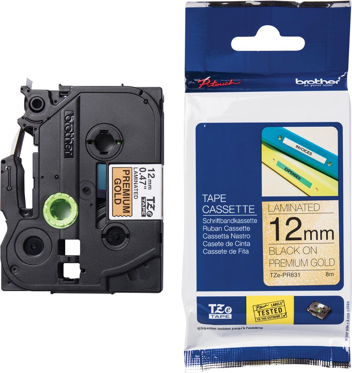Brother TZe-PR831 Zwart op goud TZe labelprinter-tape
