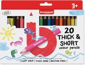 Crayons de couleur de couleur Bruynzeel Kids Kortjakje blister de 20 pièces assorties | 6 pièces