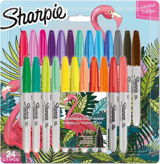 Sharpie permanente markers Fijne punt Diverse Flamingo kleuren 24