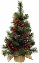 Kunstboom/kunst kerstboom met kerstversiering 60 cm - Kunst kerstboompjes/kunstboompjes - Kerstversiering