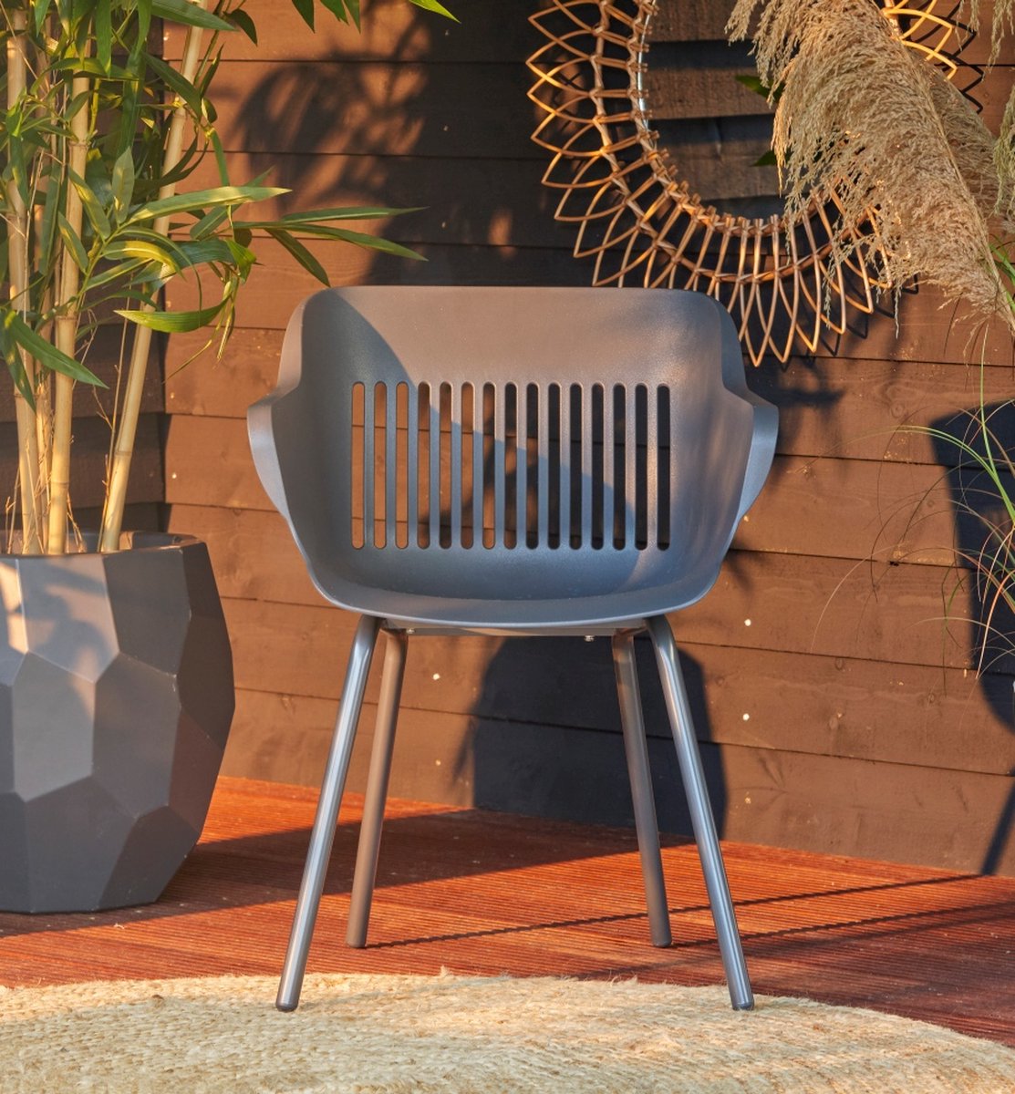 Hartman Jill Alu Rondo chaise de jardin - Set de 2 - Gris foncé