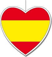Hangdecoratie hart Spanje 28 cm - Spaanse vlag EK/WK landen versiering
