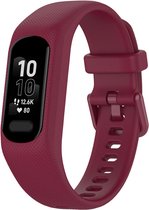 Siliconen Smartwatch bandje - Geschikt voor Garmin Vivosmart 5 siliconen bandje - bordeaux - Strap-it Horlogeband / Polsband / Armband