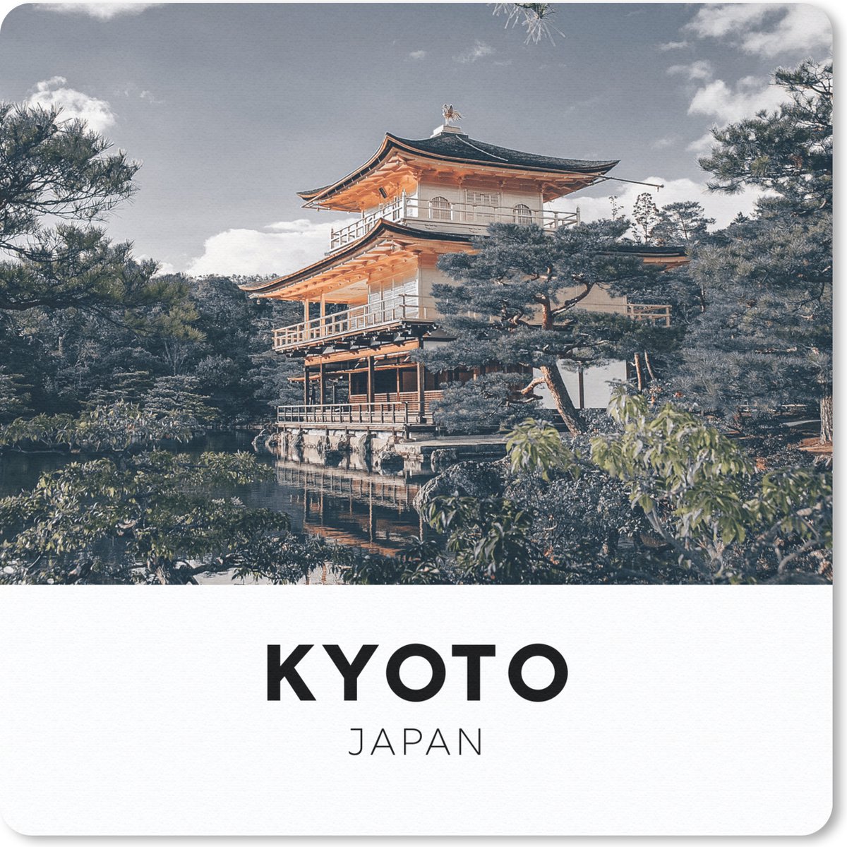 Muismat 30x30 cm - Mousepad Japan - Architectuur - Bomen - Muismatten