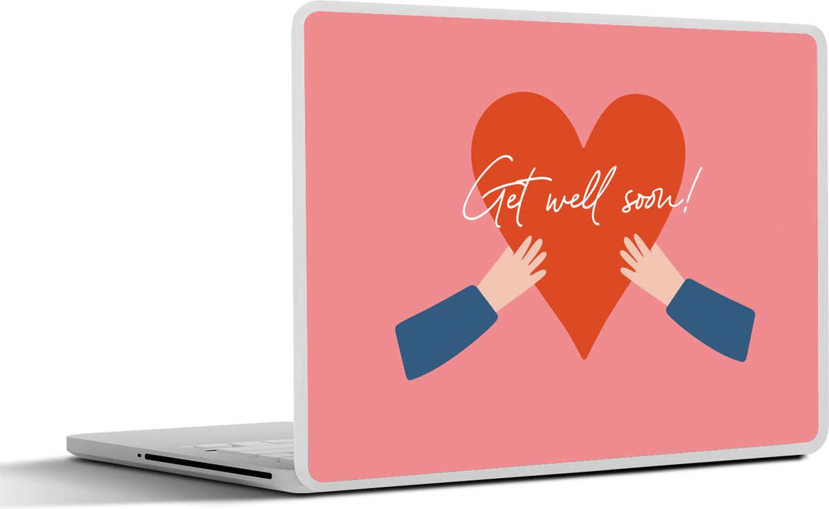 Laptop sticker - 17.3 inch - Beterschap - Quotes - Roze - Arm - 40x30cm - Laptopstickers - Laptop skin - Cover