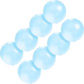 Set van 8x stuks groot formaat blauwe ballon met diameter 60 cm - Feestartikelen/versieringen