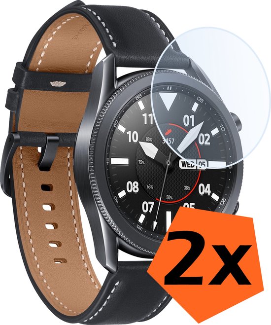 Screenprotector - Geschikt voor Samsung Galaxy Watch 3 45 mm Screenprotector Bescherm Glas - Screen Protector Geschikt voor Samsung Watch 3 (45 mm) Screenprotector Tempered Glass - 2 PACK