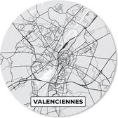 Muismat - Mousepad - Rond - Kaart - Stadskaart - Valenciennes - Plattegrond - Frankrijk - 20x20 cm - Ronde muismat