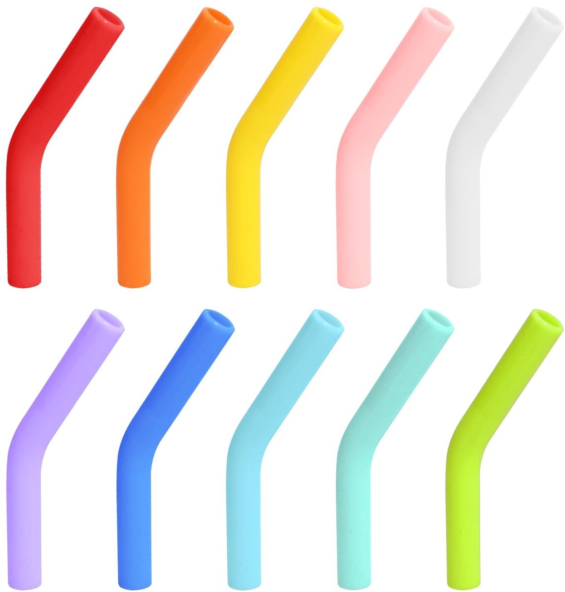 Elzusha - Set van 10 Herbruikbare Siliconen Rietjes