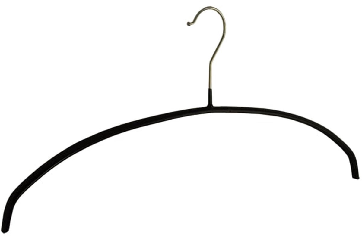 Elzusha - Kledinghanger set van 20 stuks - Zwart met anti-slip coating 46 cm