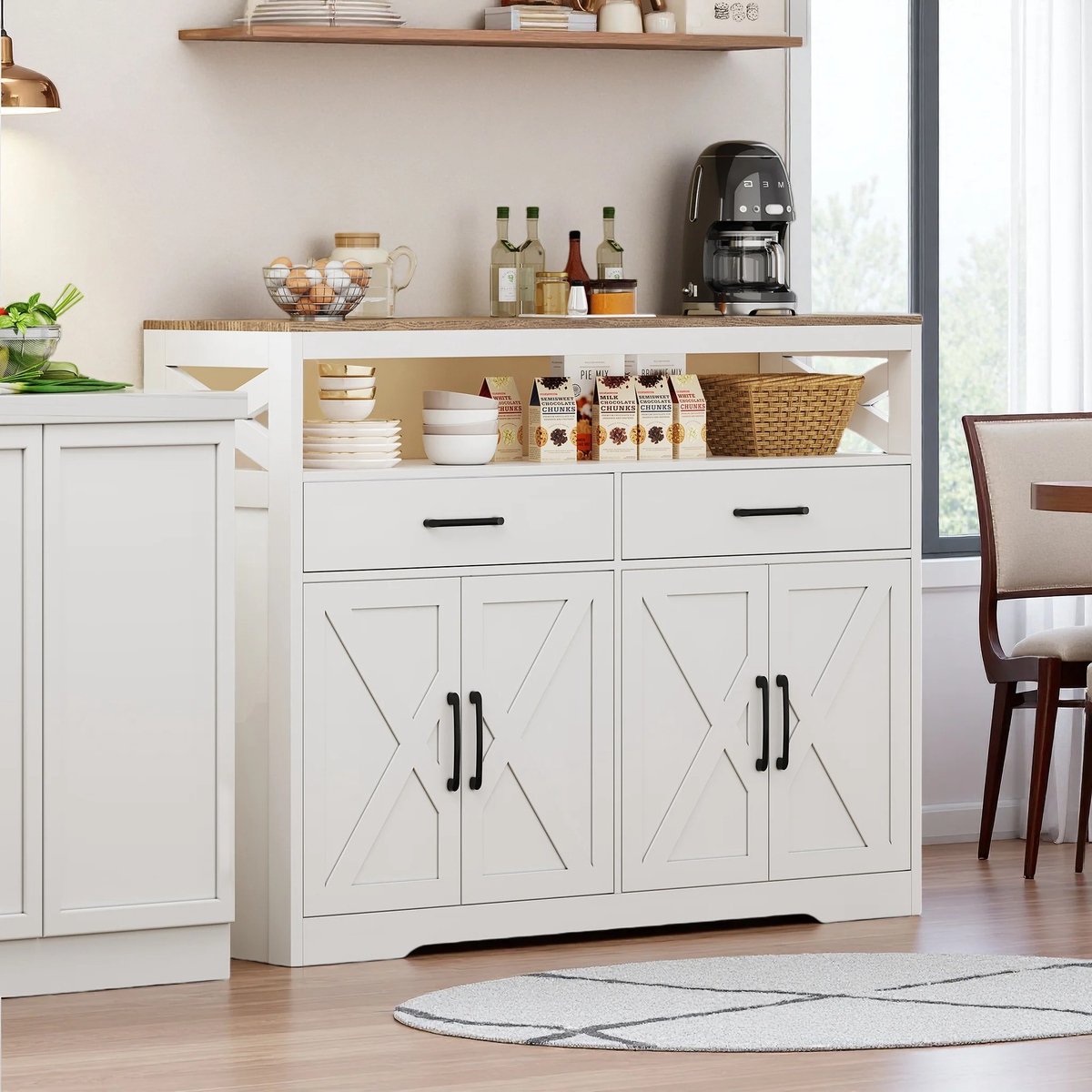 Elzusha - Vrijstaand Dressoir met Deuren en Lade voor Keuken of Slaapkamer