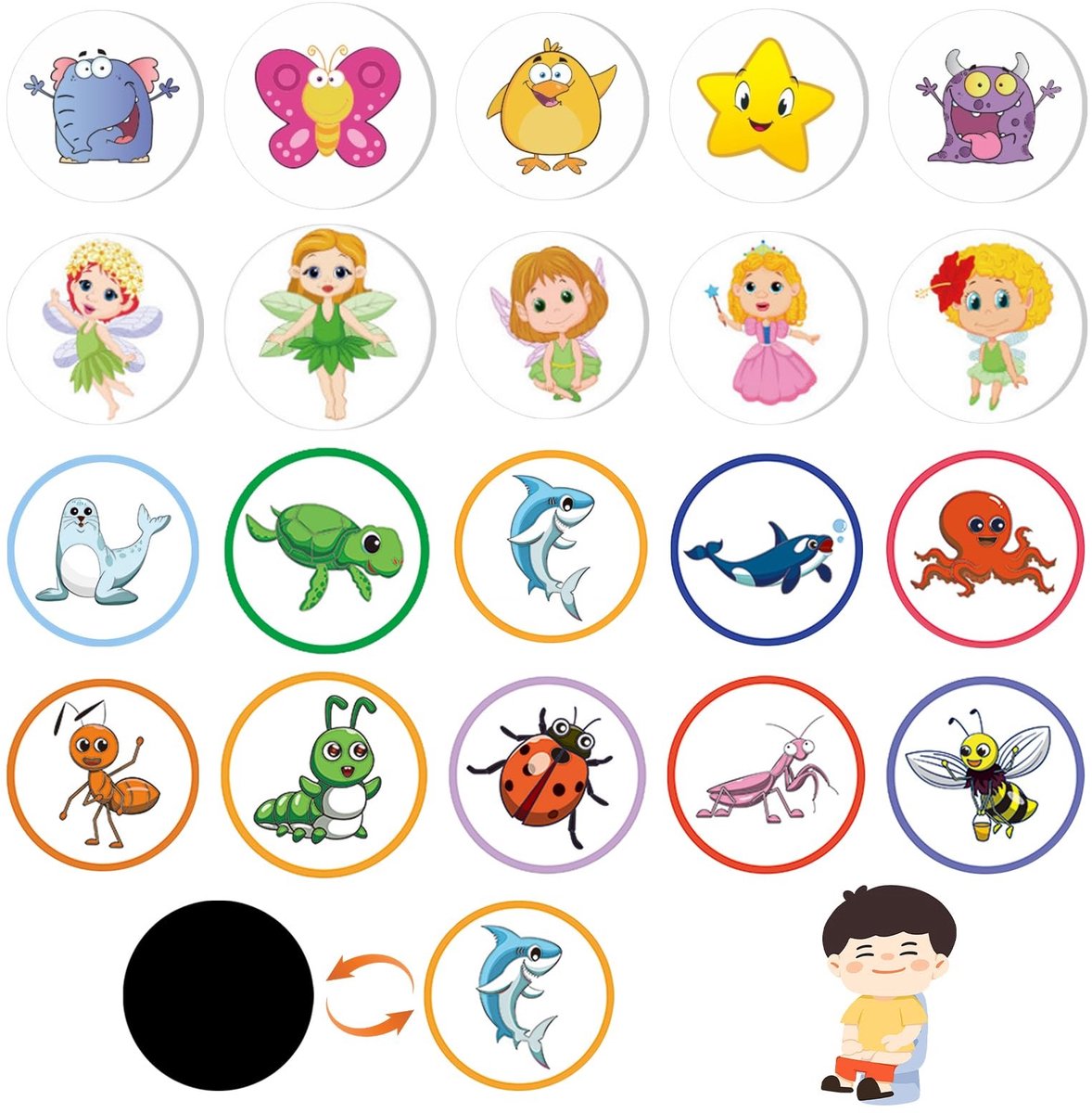 Elzusha - Set van 20 Potty Training Stickers voor Toilettraining