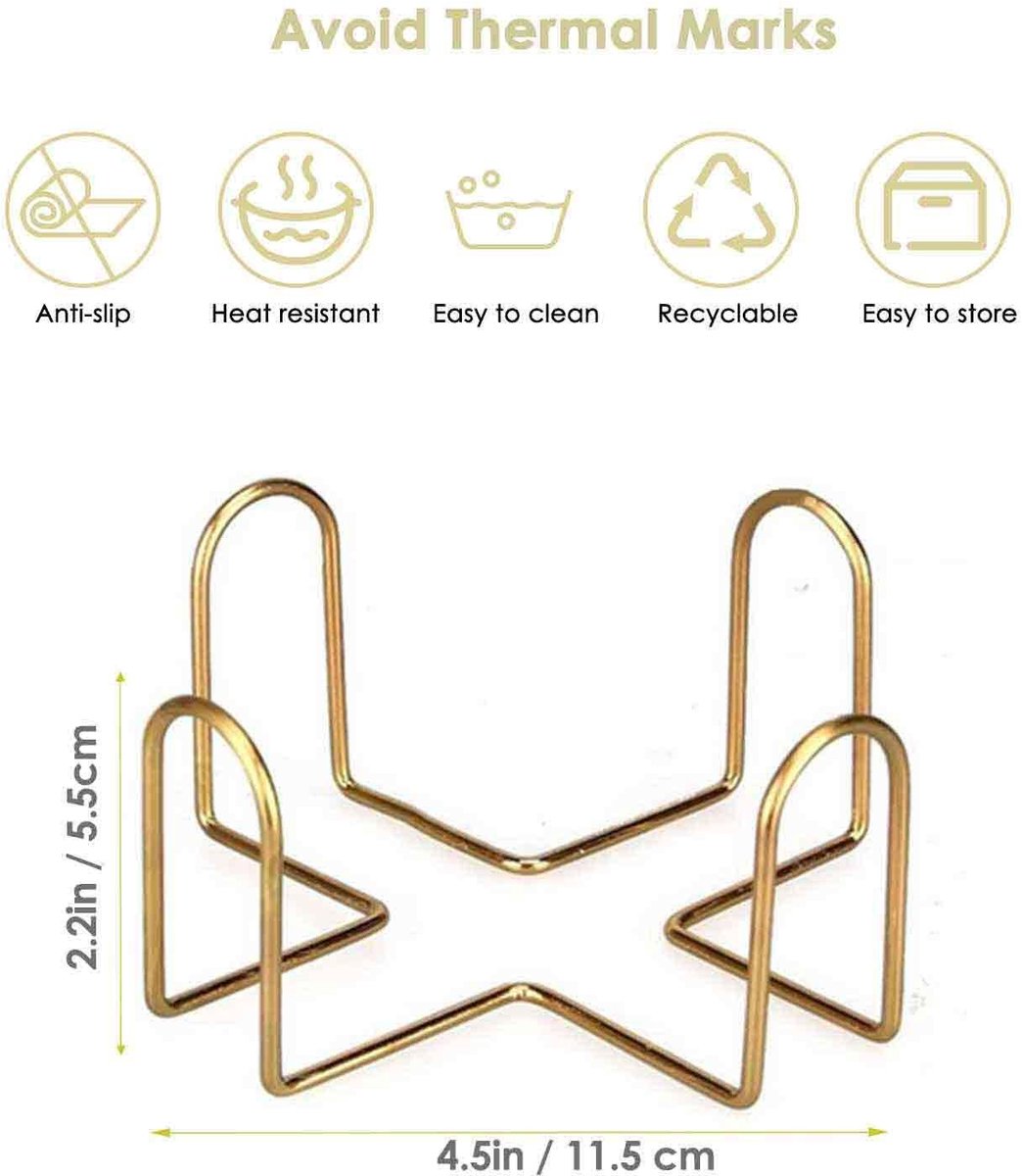 Elzusha - Set van 6 Marmeren Keramische Coasters met Houder