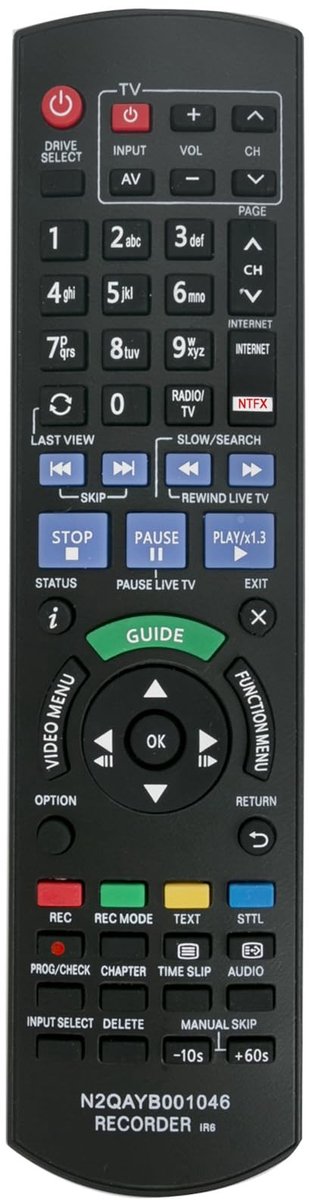 Elzusha - Vervangende Afstandsbediening voor Panasonic Blu-ray Recorders