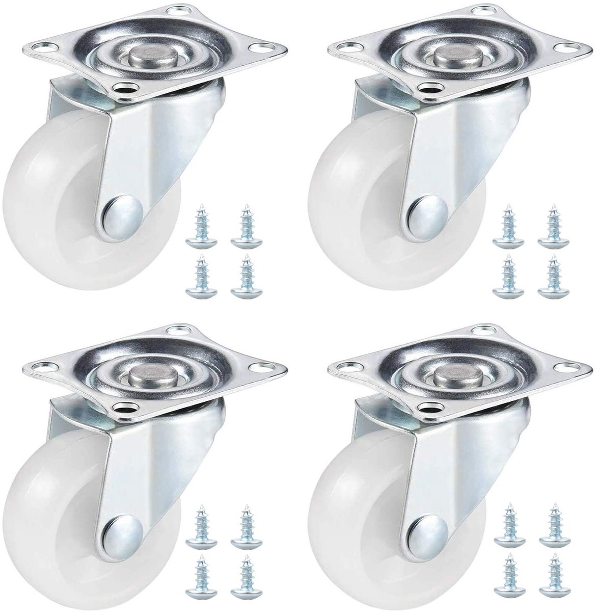 YSDMY 4 stuks zwenkwielen 1,5" Heavy Duty Caster wielen met dubbele kogellagers rubber meubelwielen voor doe-het-zelf - ShopVlot