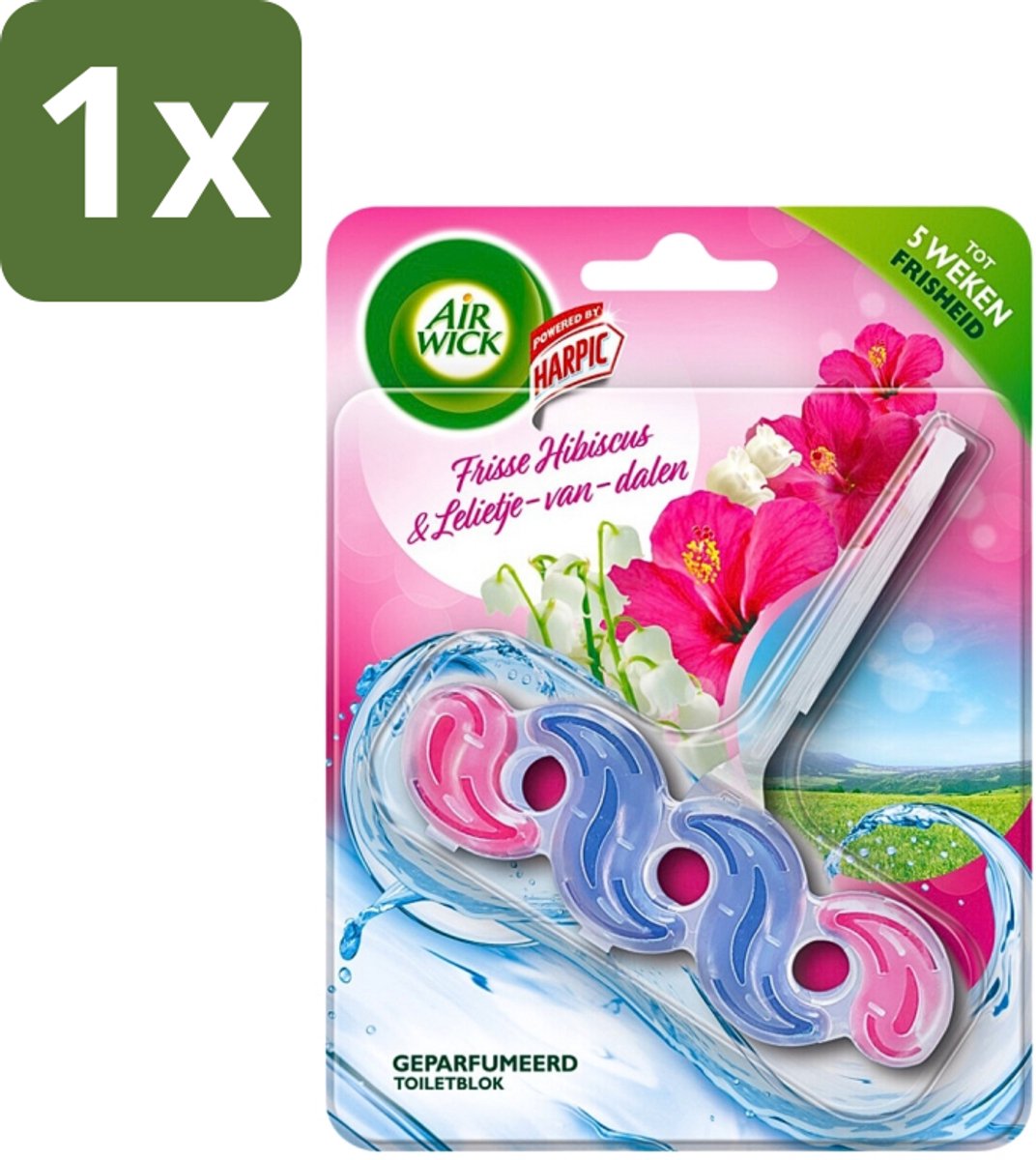 Air Wick Geparfumeerd Toilet Blok - Frisse Hibiscus en Lelietje-van-dalen - 1 Stuk