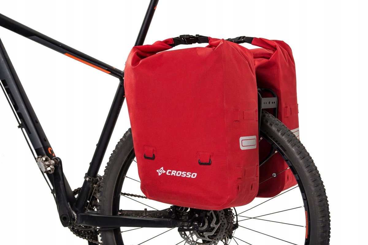 Merkloze Fietszadeltassen Rood - 60L Modulair Systeem