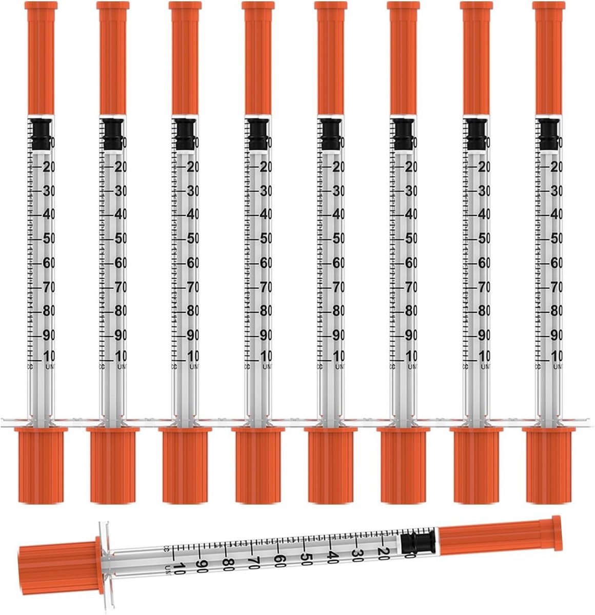 100 Stuks 0.5ml Wegwerp Spuiten met 31Gx8mm Naalden, Individueel Verpakt Lab Accessoires voor Nauwkeurige Dosering en Vloeistoftoediening