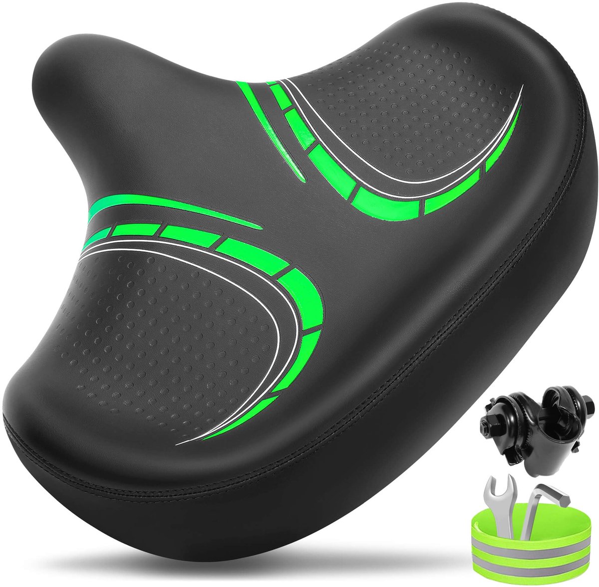 Fietszadel Extra Breed – Ergonomisch Memory Foam – Schokabsorberend & Waterdicht – Met Rugsteun – 31 x 33 cm