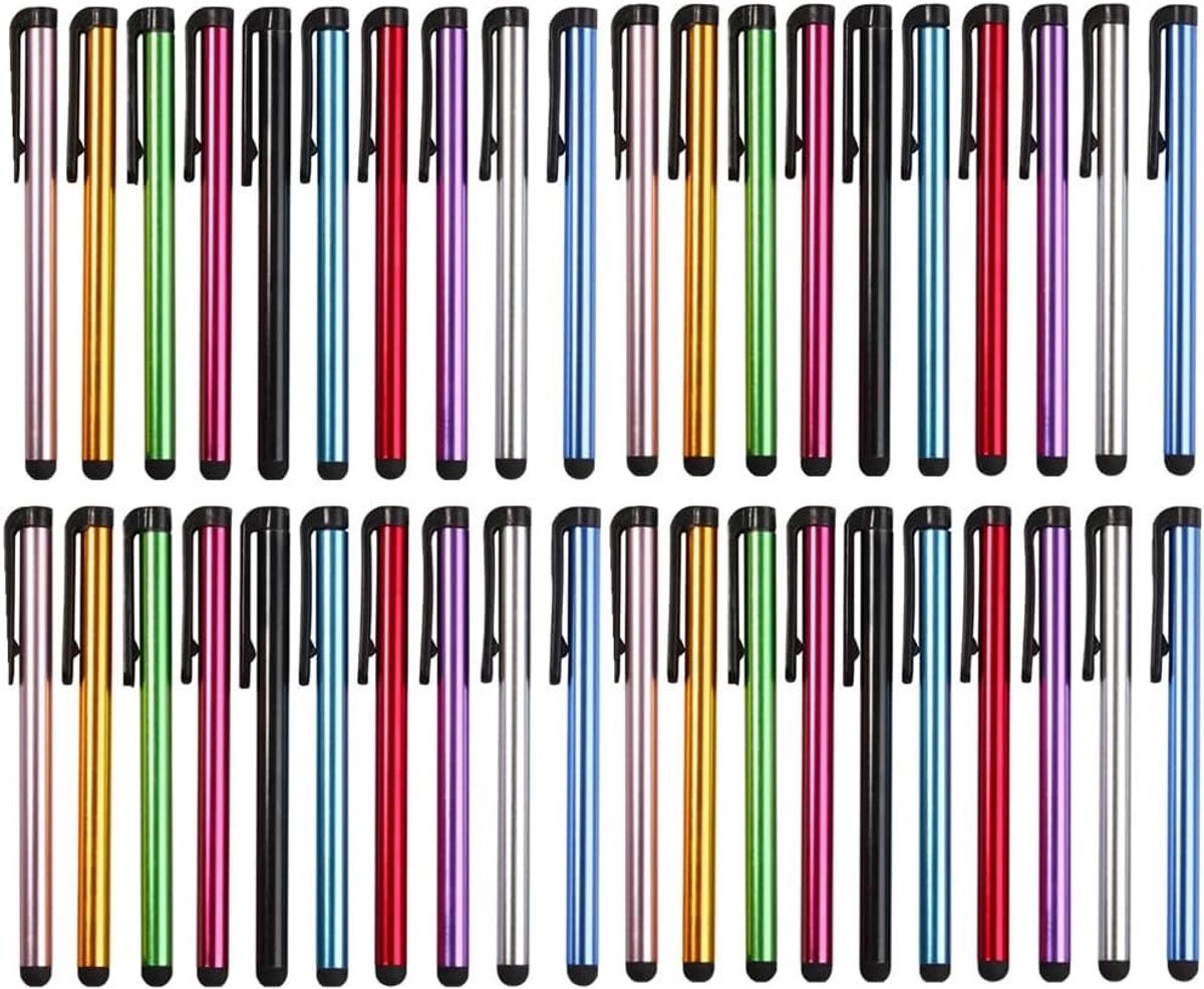 Multicolored Capacitive Stylus Pennen Set van 40 Stuks voor Touchscreen, Geschikt voor iPhone, iPad, Tablets en Smartphones