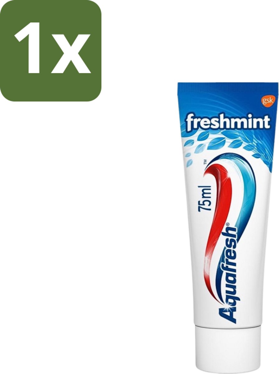 1 x Aquafresh Tandpasta Freshmint Frisse Adem 75 ml - Tandpasta - Frisse Adem - Suikerzuurbescherming - Gaatjesbescherming - Tandvleesbescherming
