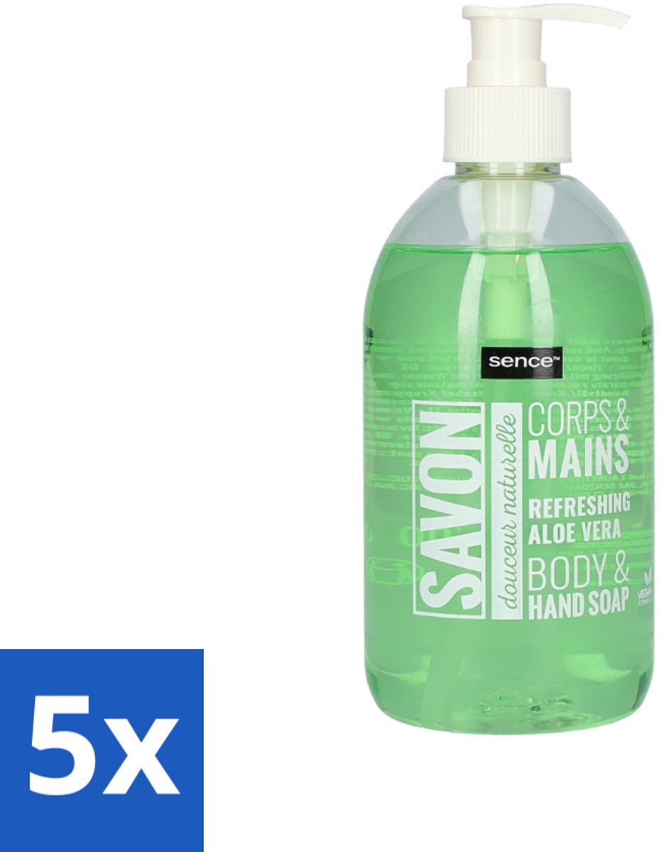 Sence - Refreshing Aloe Vera - Handzeep - Savon - 500 ml - Bulkverpakking - 5 stuks