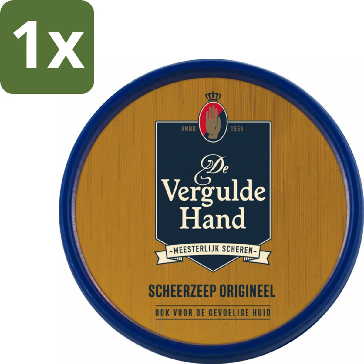1 x Vergulde Hand Scheerzeeptablet 75 gr - Scheerzeeptablet - Scheerzeep - Scheren - Schuim - Baardharen