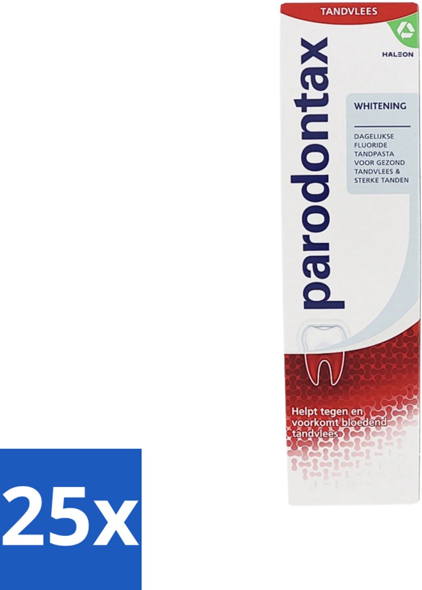 25 x Parodontax - Tandpasta - Whitening - 75ml - Tandpasta - Tanden Witter Maken - Tandplak Verwijderen - Bloedend Tandvlees - Fluoride