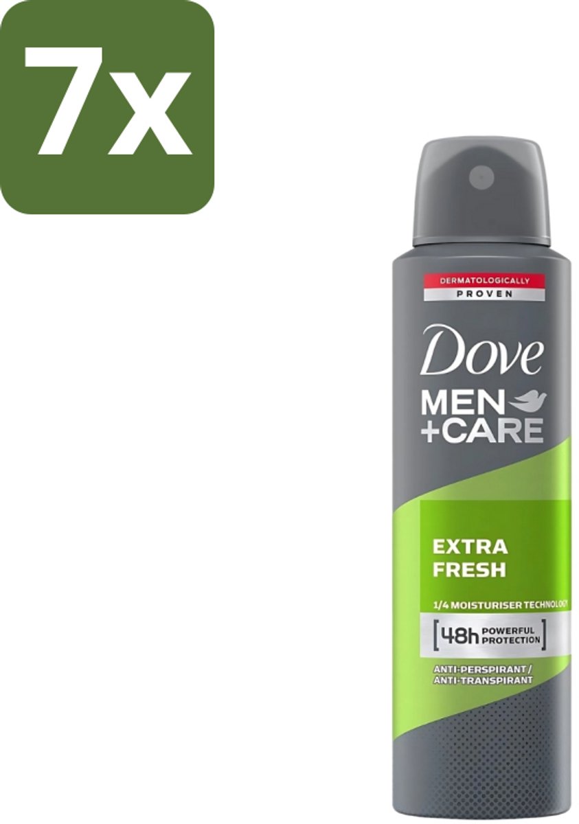 7 x Dove - Deodorant - Men Care Extra Fresh - Verfrissend en energiek - 48 uur bescherming - 250 ml - Deodorant Voor Mannen - 48 Uur Bescherming - Verfrissend Geur - Huidverzorging - Zweet En Geur Bescherming