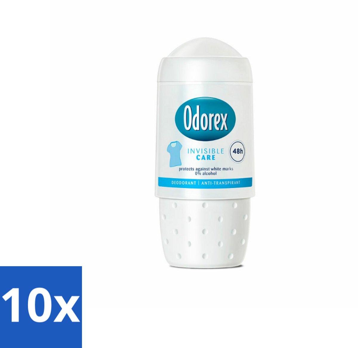 10 x Odorex Deodorant Roller Invisible Care 50 ml - Onvisibel Zweetbehandeling - Witte Strepen Voorkomen - Anti-witte Strepen - Zweetbehandeling - Onzichtbare Deodorant