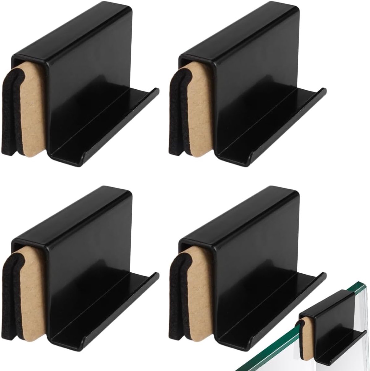 4 stuks glazen vingerrandsluiting, glazen deurgreep zonder boren - ShopVlot
