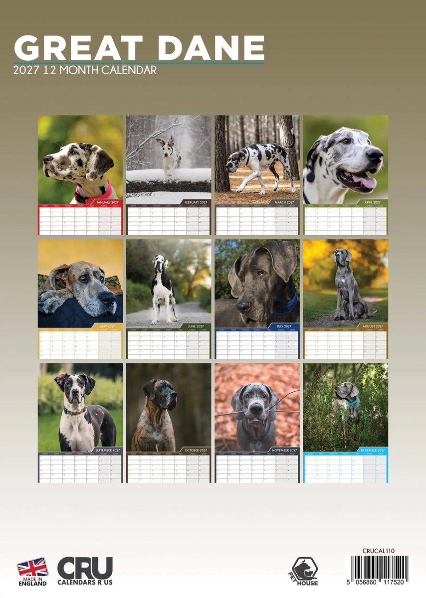 Duitse Dog A3 Kalender 2027