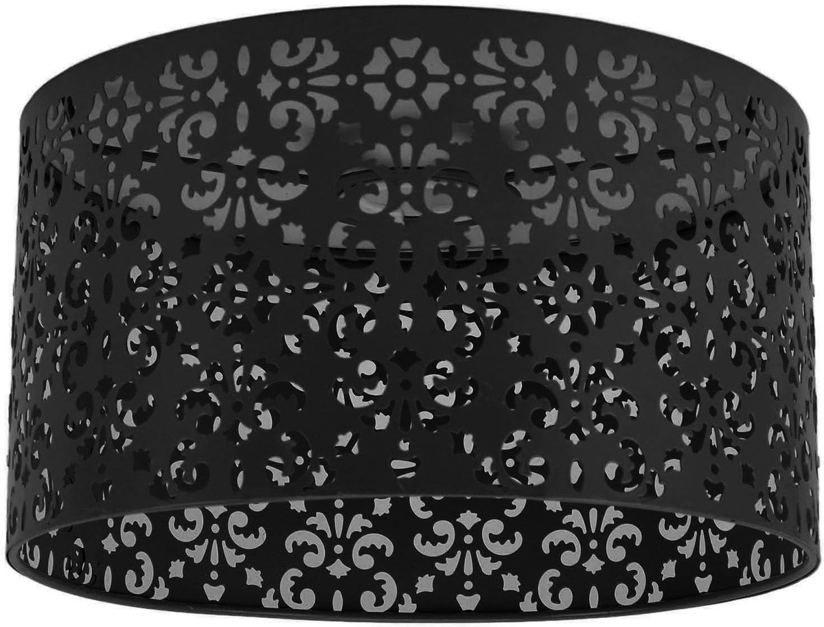Decoratieve metalen lampenkap met bloemenmotief, ronde lampenkappen voor vloerlampen, medium cilindervormige lampenkap voor E27 en E14 gebruik