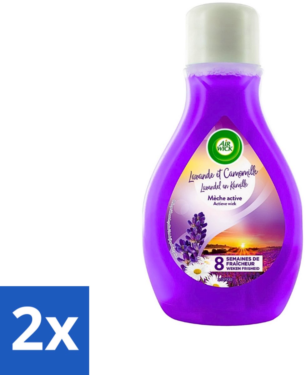 2 x Air Wick - Actieve Wiek Luchtverfrisser - Lavendel & Kamille - 375ml - Luchtverfrisser - Lavendel - Kamille - Geur - Geurverspreiding