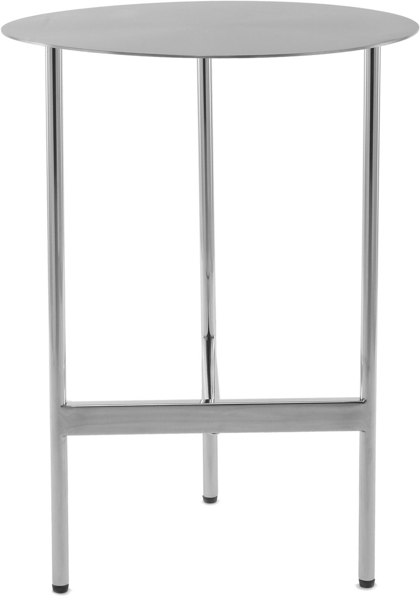 Padiro ronde bijzettafel Ø 40 x 54 cm - zilver - Modern Art-Déco Glamour Look - roestvrij staal
